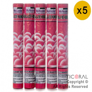 BENGALA DE HUMO ROSA CADENACI MULTICOLOR x 5 UNIDADES